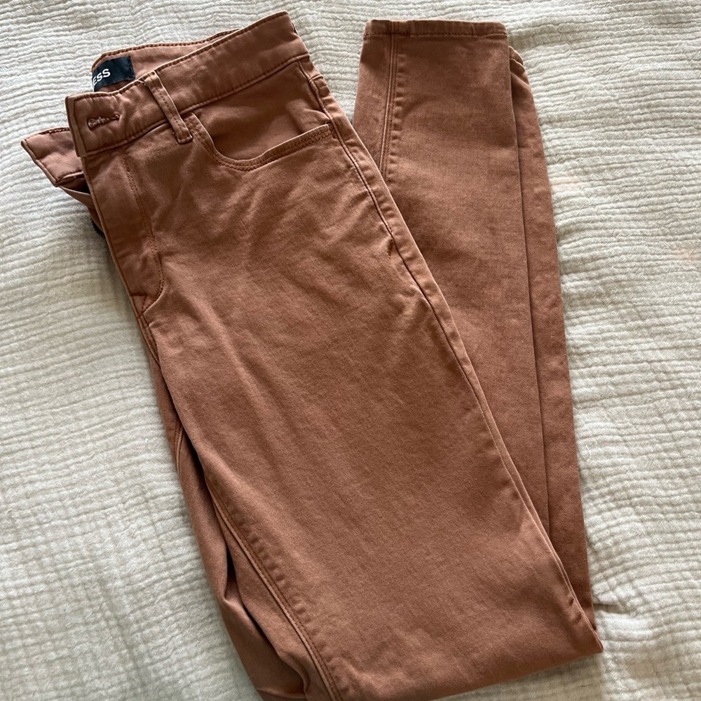 Express Women's Tan Skinny Jeans